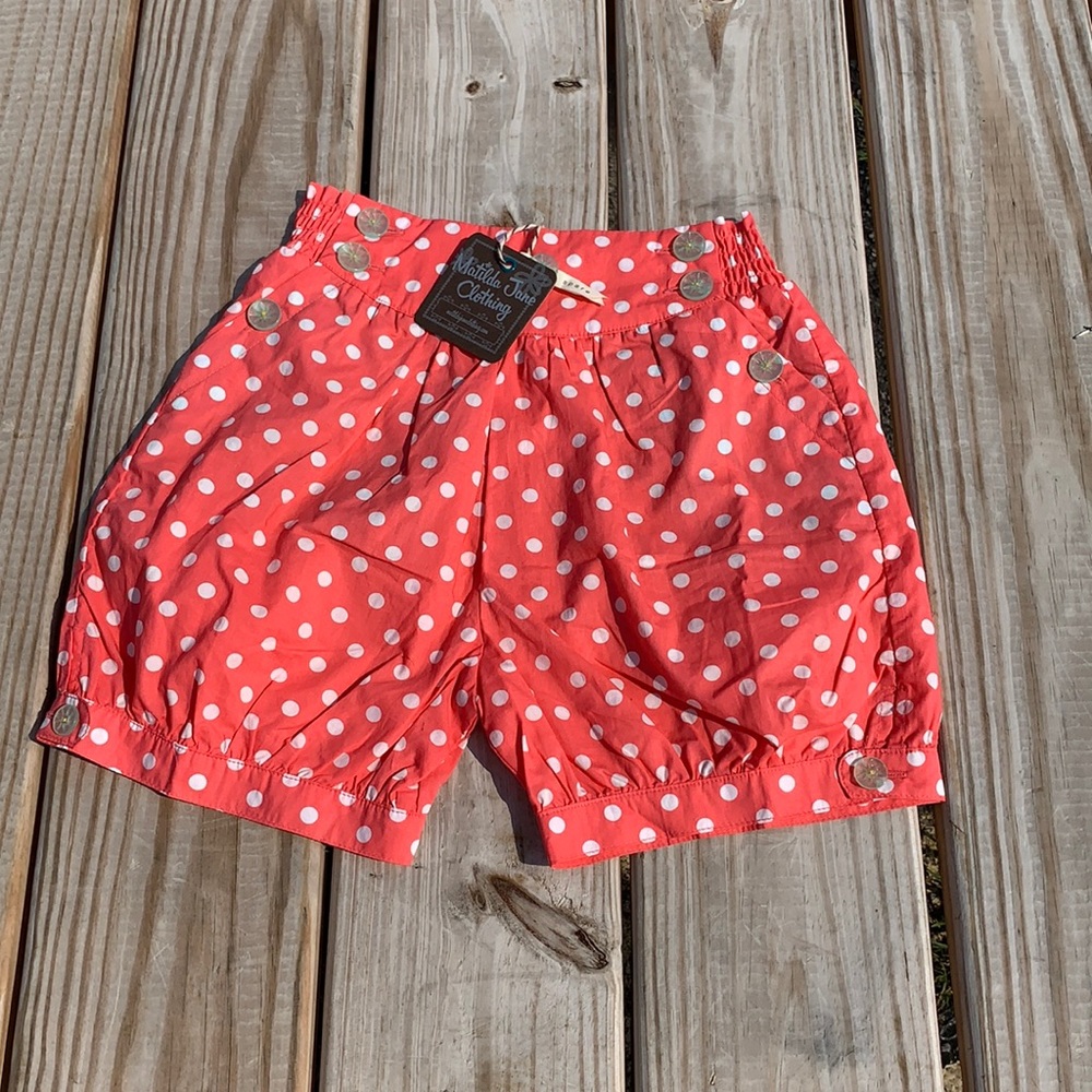Matilda Jane coral polkadot shorts size 10 New